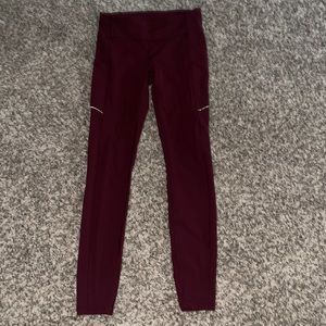 Size 6 burgundy lulu leggings like new